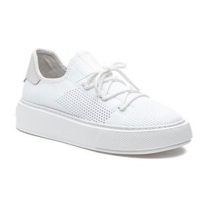 J/Slides Womens Damien White Exposed Lace Sneakers Rubber Sole Size 10